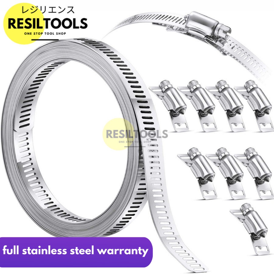 Jual Set Klem Selang Roll Stainless Steel 12 mm x 10 meter Clamp Cacing ...