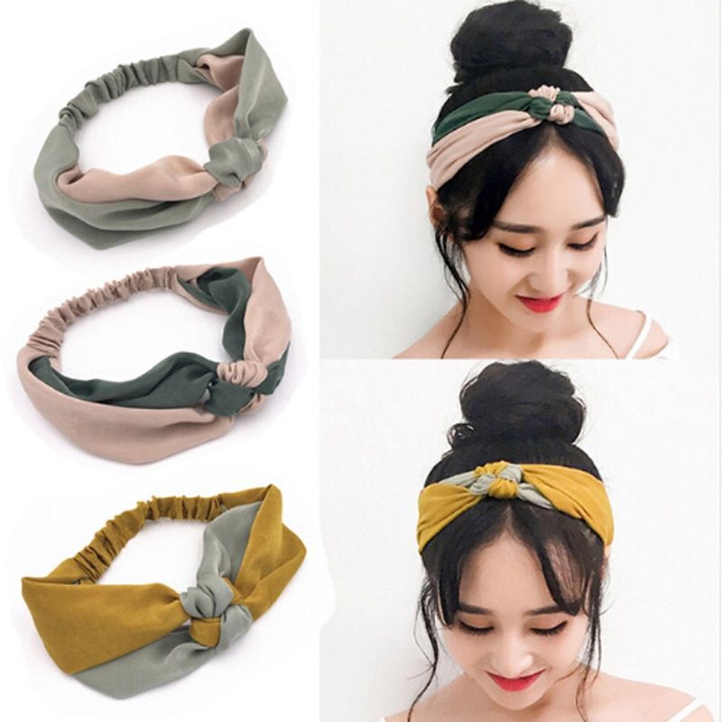 Jual Bandana Ala Korea Simpul 2 Warna Bando Hairband Cantik Vittorie Aksesoris Rambut Bandana002 