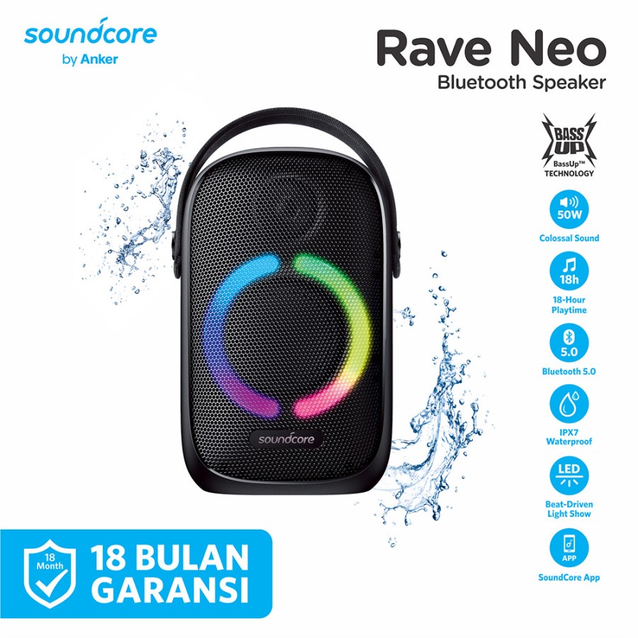Jual ANKER Soundcore Rave Neo A3395 Bluetooth Speaker IPX7 Waterproof ...