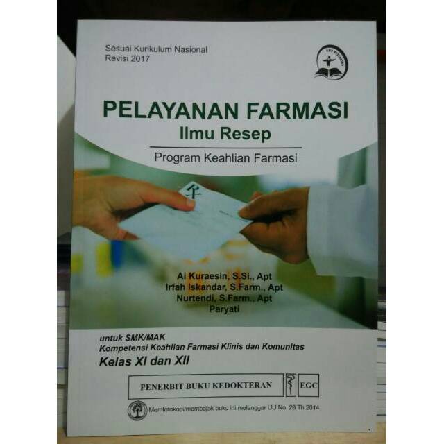 Jual Pelayanan Farmasi Ilmu Resep Untuk SMK Kelas XI Dan XII | Shopee ...