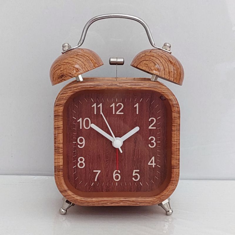 Jual Jam Beker Kring Besi Vintage Classic Klasik Wood Motif kayu Jam ...