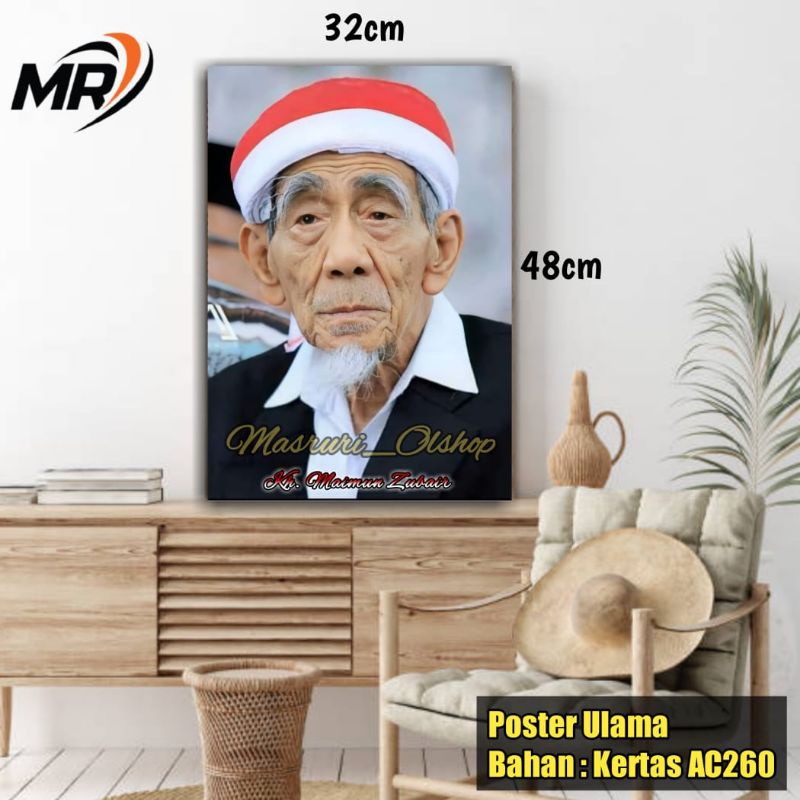 Jual POSTER SIMBAH KH MAIMUN ZUBAIR [MBAH YAI MAIMUN SARANG] ||POSTER ...