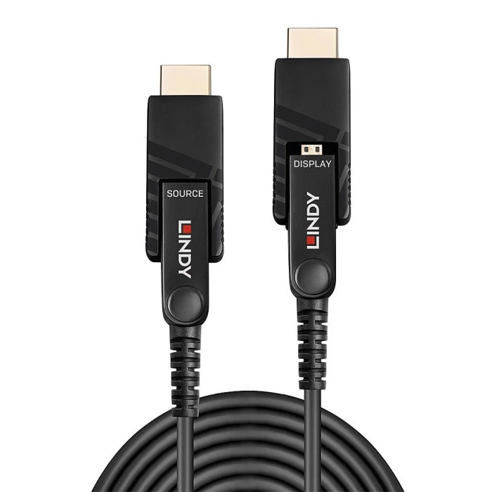 LINDY Kabel Micro HDMI 100m Cable Fiber Optic 3in1 Micro Hdmi HDMI DVI 18G HDR10 HDCP 38326