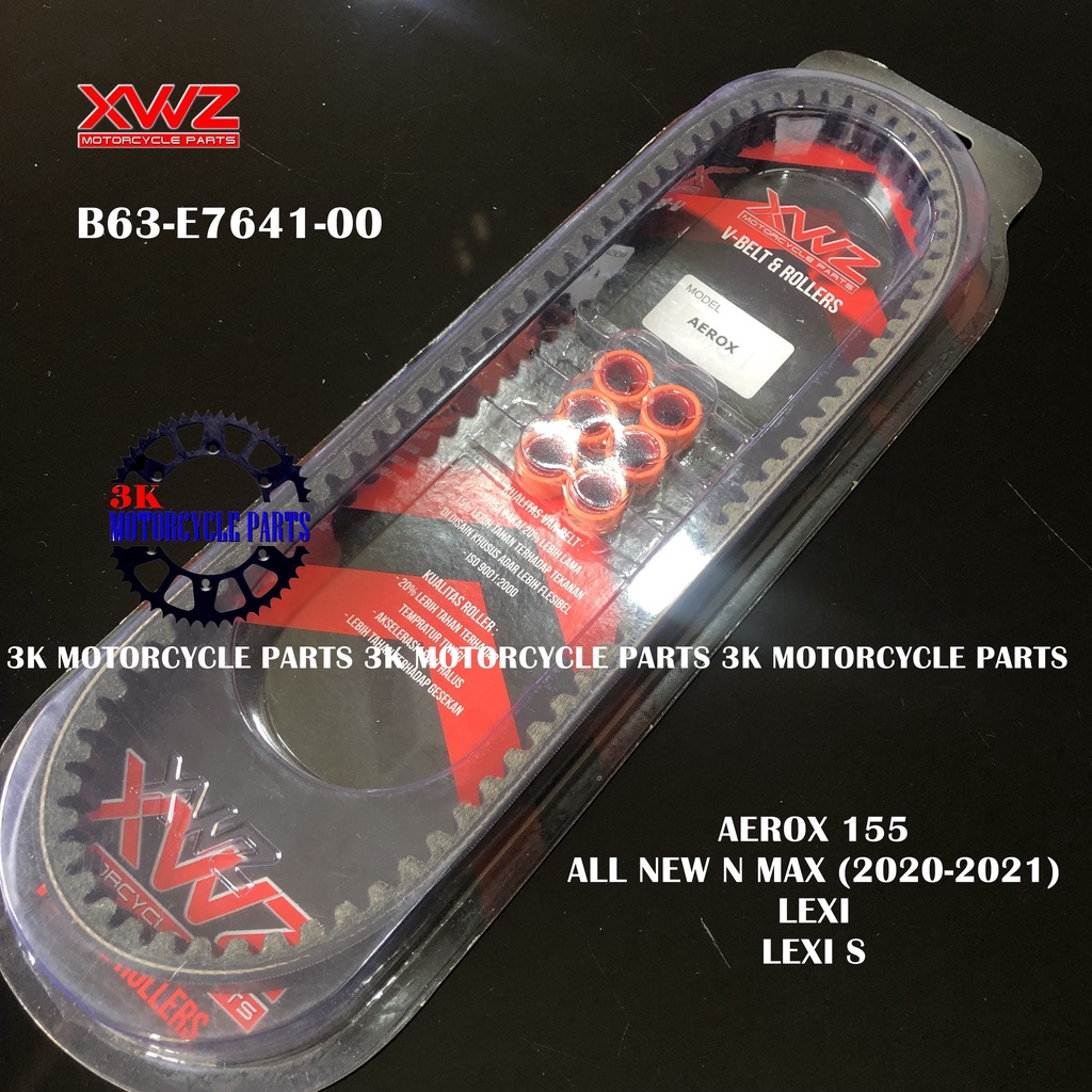 Cinghia Di Trasmissione Yamaha B63-E7641-00 Per NMAX AEROX 125/155 - Cinghia Trapezoidale In Gomma, Resistente A Calore E Olio
