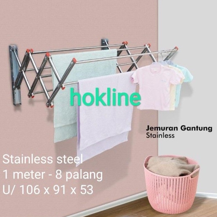Jual JEMURAN GANTUNGJEMURAN LIPAT JEMURAN DINDING STAINLESS 1 METER