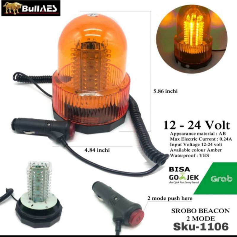 Jual Lampu Rotator Patwal Kuning Proyek Flashing Beacon 12 24volt I Rotator Gy065 Shopee Indonesia