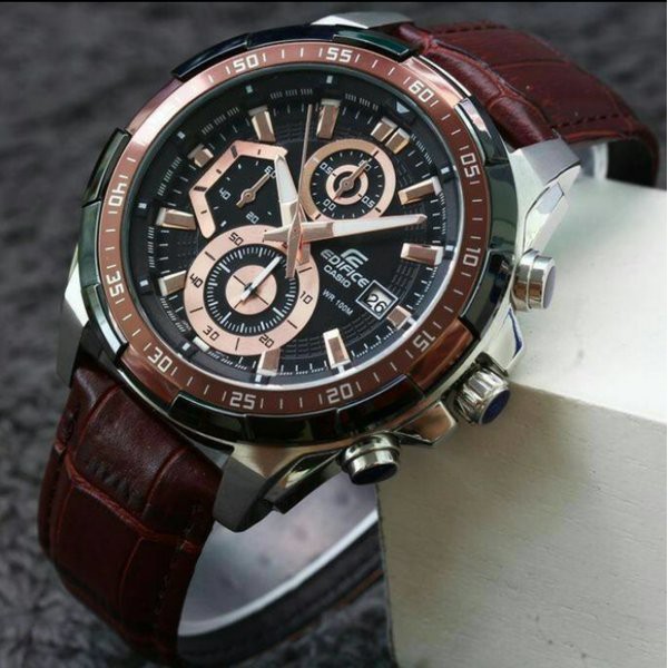 Jual Casio Edifice Original Japan EFR 539L - 1Av Leather Brown Dial ...