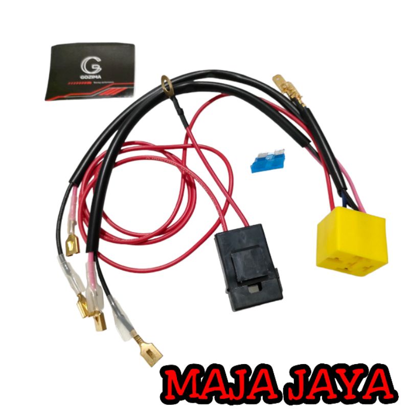 Jual Paket murah soket relay klakson set complit plus fuse hemat listrik Gozima Universal motor