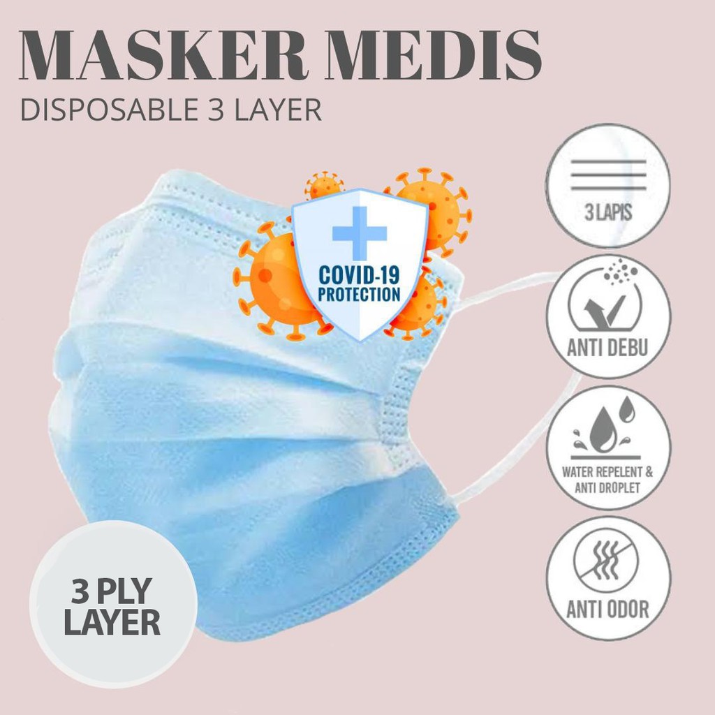 Jual Masker 3 Ply Kemenkes Masker Wajah Disposable Consumable Masker ...