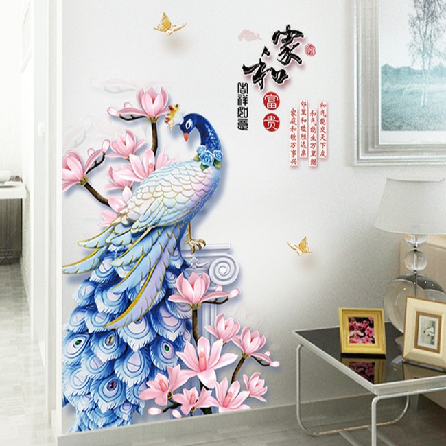 Jual Reliza Wall Sticker Bunga Sakura Burung Blue Bird Stiker Dinding ...