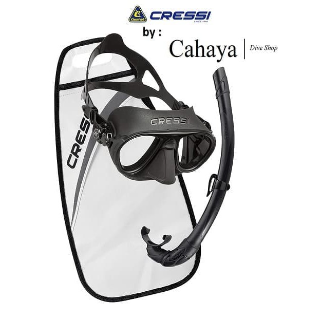 Set Maschera Calibro + Snorkel Corsica Cressi - Antiappannamento, Per Snorkeling E Freediving