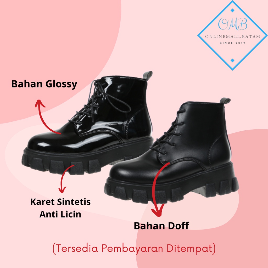 Jual Sepatu Boots Wedges Flat Wanita Premium 243 onlinemall | Shopee ...