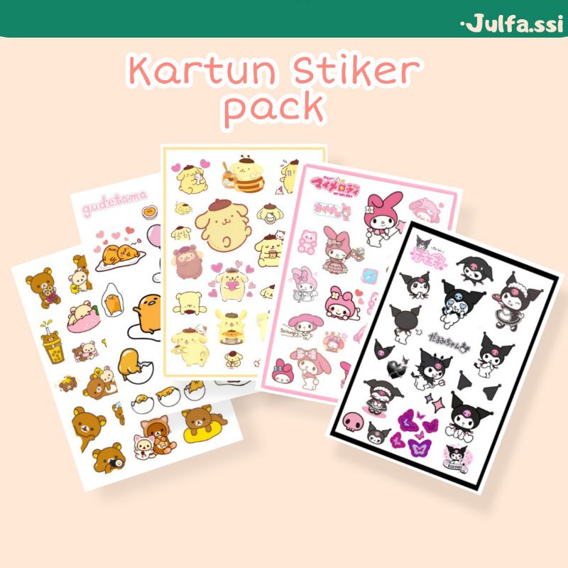 Jual stiker pack stiker kartun Stiker karakter stiker custom lucu