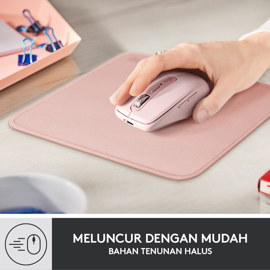 Logitech Mouse Pad Studio Series Alas Polos, Anti-Slip - Rose (8)