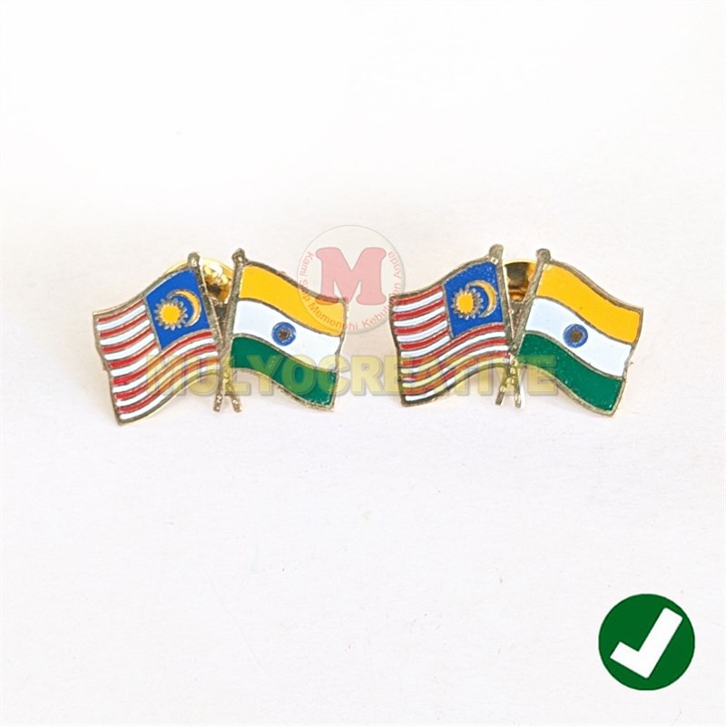 Jual Cross Flag Pin Malaysia India Pin Bendera Persahabatan Negara Murah Shopee Indonesia