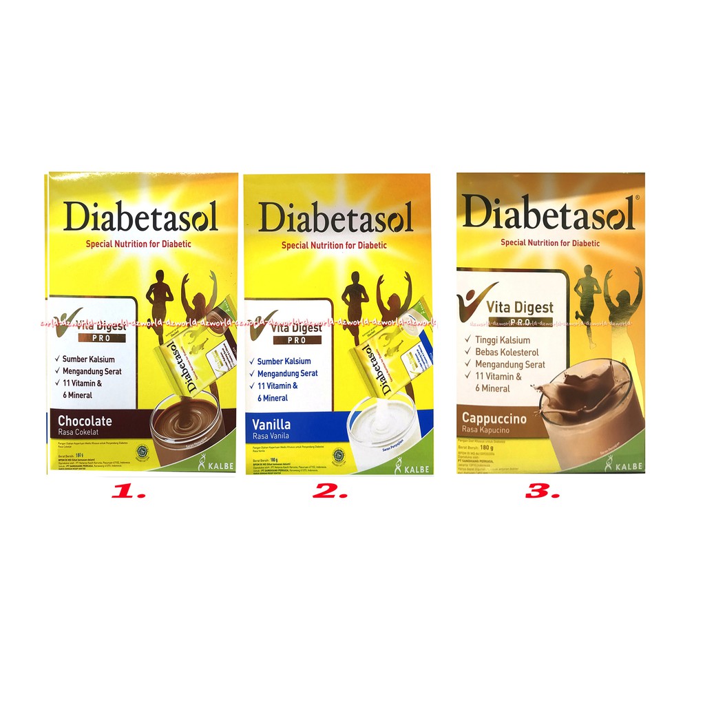 Jual Diabetasol Vita Digest Pro Gr Susu Untuk Diabetes Rasa Vanilla Coklat Cappuccino