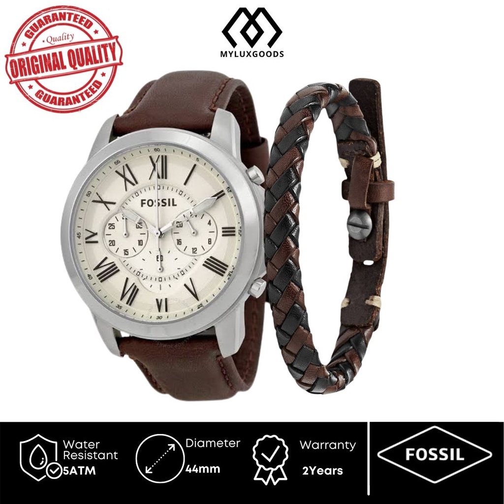 Jual Jam Tangan Pria Original FS4735 Grant Series + Bracelet/Gelang Kulit Shopee Indonesia