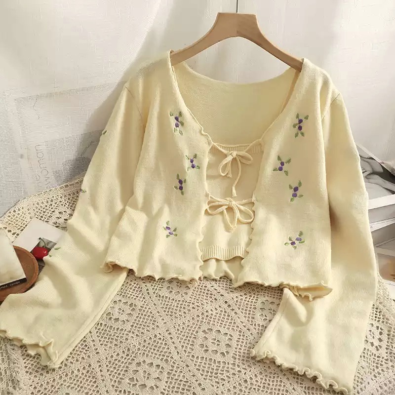 Jual T224 18TOWN Crop Cardigan / Inner Cardigan / Atasan Nyaman ...
