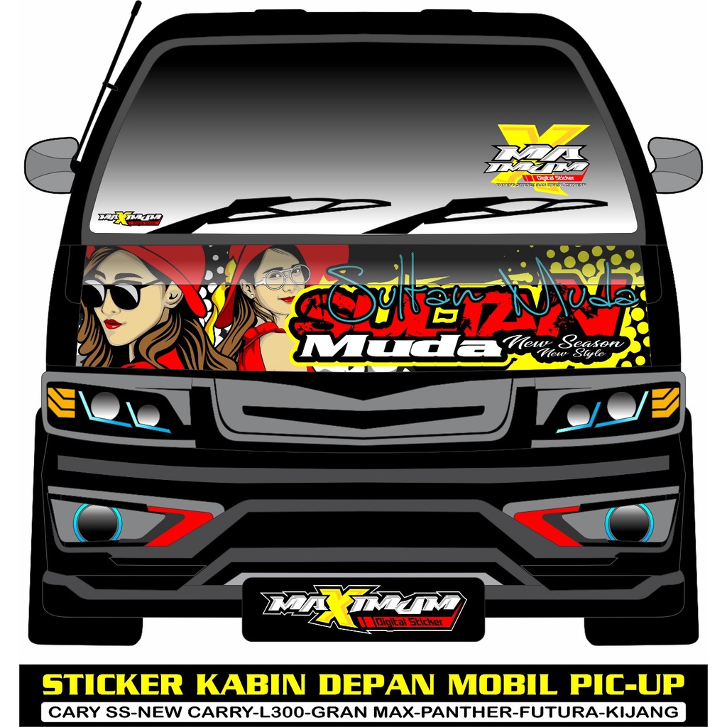 Jual Sticker Kabin Depan Mobil Pickup Decal Sticker Kabin Depan Mobil