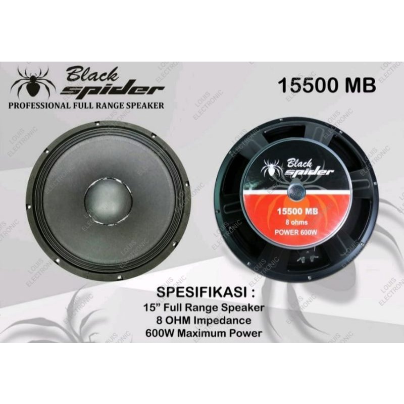 Jual Speaker Woofer Black Spider 15500 MB 15 Inch ORI Komponen Black ...