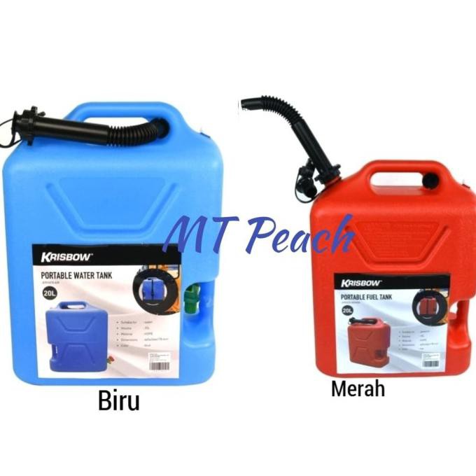 Jual Krisbow Jerigen Bensin Solar Plastik 20l Fuel Gasoline Tank Jerry Can Shopee Indonesia 4180