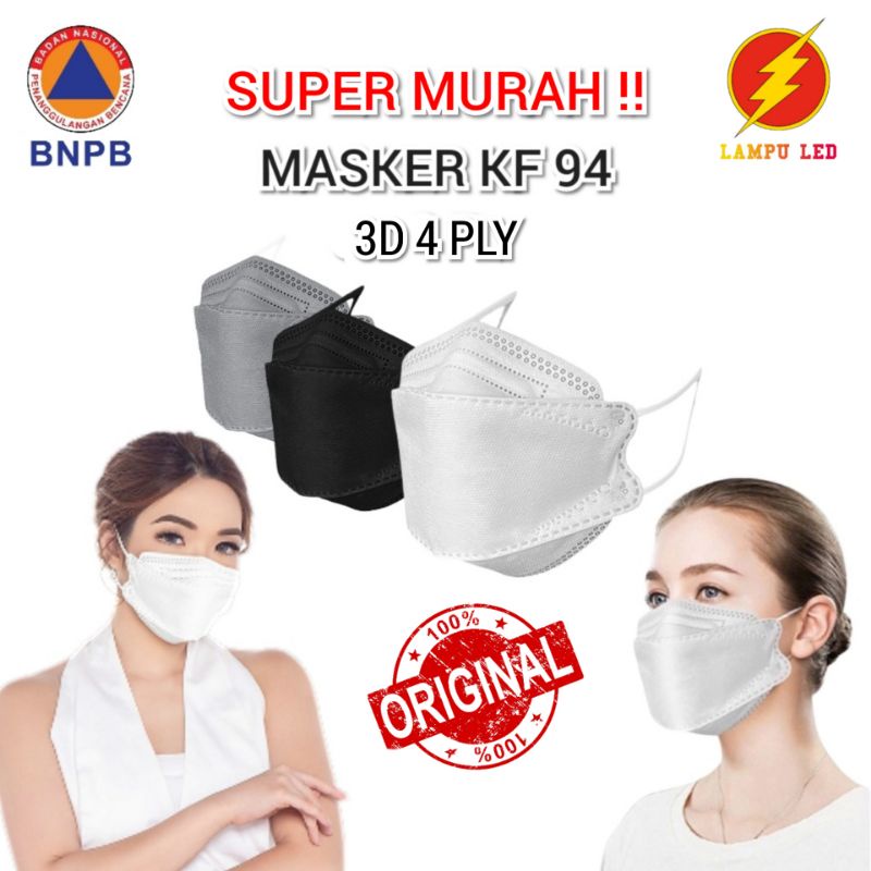 Jual Masker Kf94 3D 4Ply/ Masker Kf94 1 pack 10 Pics | Shopee Indonesia