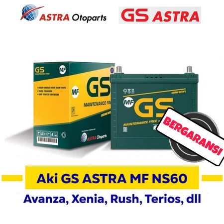 Aki Mobil GS Astra NS60 12V 45Ah Maintenance Free