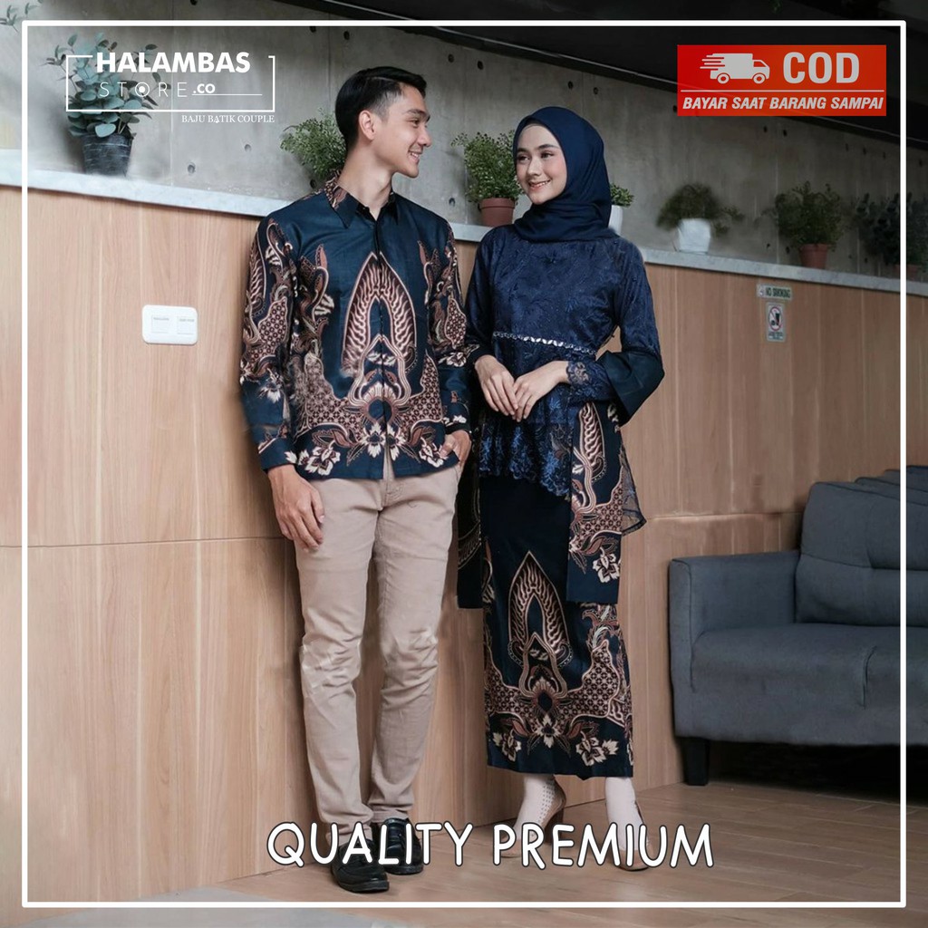 Jual Baju Batik Couple Kondangan Pasangan Keluarga Kebaya Couple Tunangan Modern Wanita Couple 