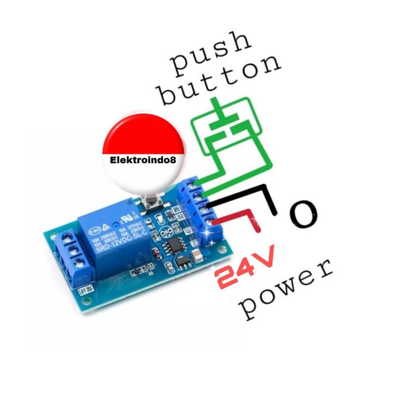 Jual relay bistabile 24v plc logic lock dengan trigger push button ...