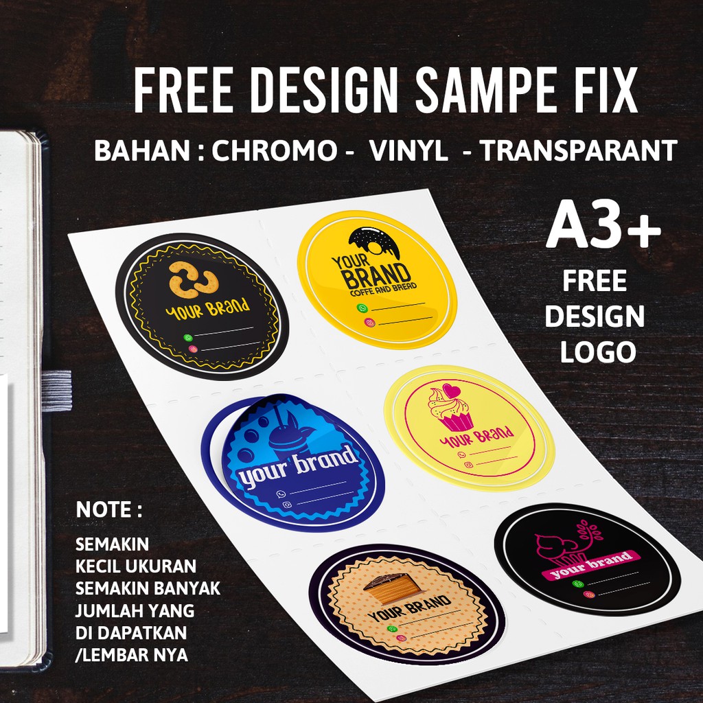 Jual CETAK STICKER LABEL PRODUK KEMASAN MAKANAN MINUMAN CUSTOM | Shopee ...
