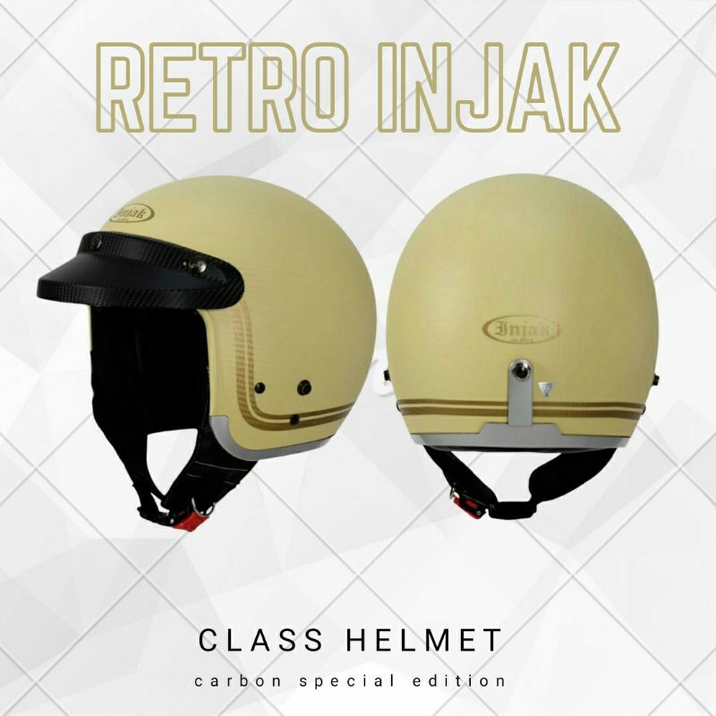 Jual HELM BOGO INJAK DEWASA FULL LEHER | INJAK HELMET GARIS LIS CHROME ...