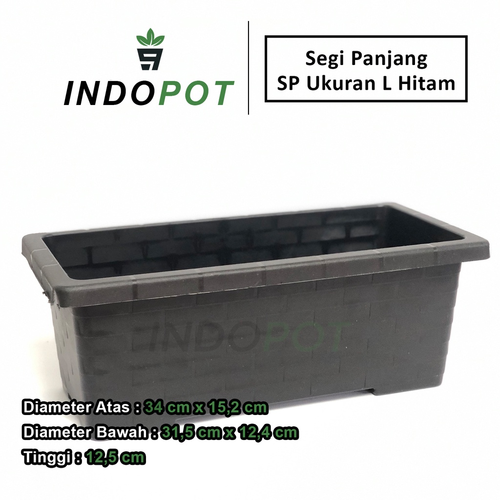 Jual SP Pot Tanaman Hias Segi Panjang Ukuran L Hitam Bahan Plastik ...