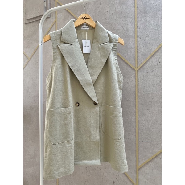 Jual Lexi Outer linen (vest vintage polos) | Shopee Indonesia