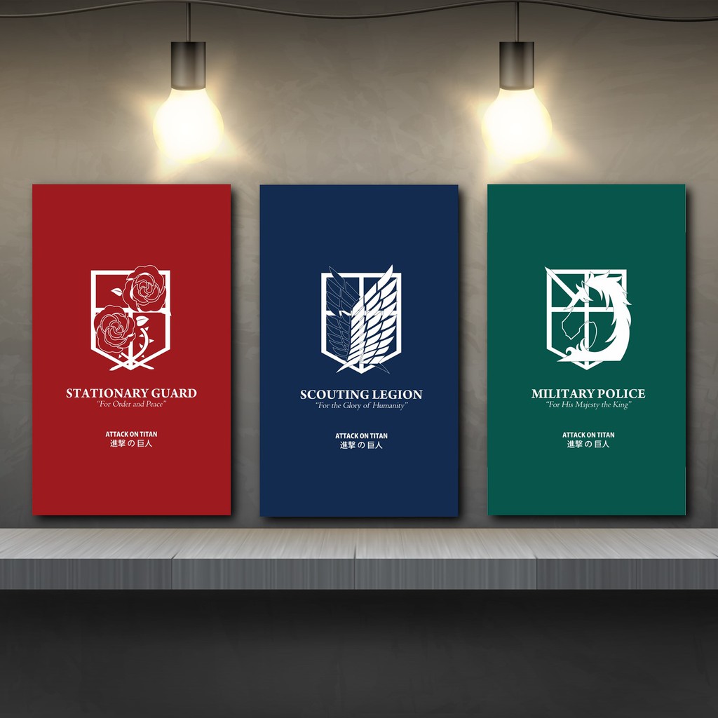 Jual Lukisan Hiasan Dinding Dekorasi Ruang Logo Attack On Titan ...