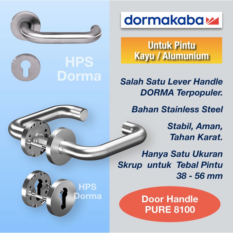 Jual Door Lever Handle Dorma Pure 8100 / 6501 / 6612 Shopee Indonesia