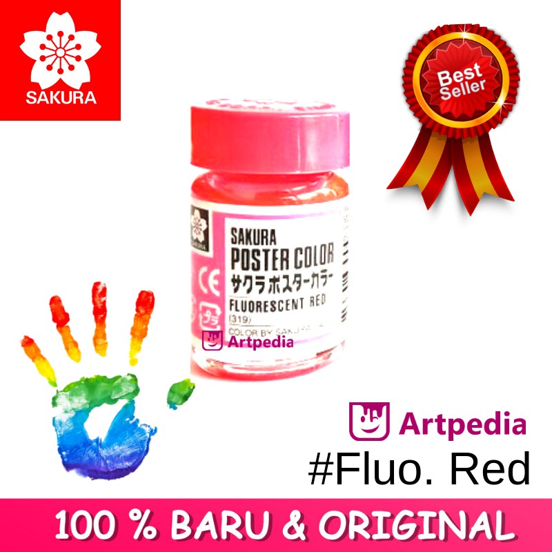 Jual Sakura Poster Color Fluorescent Red 15ml ( Cat Poster Sakura ...