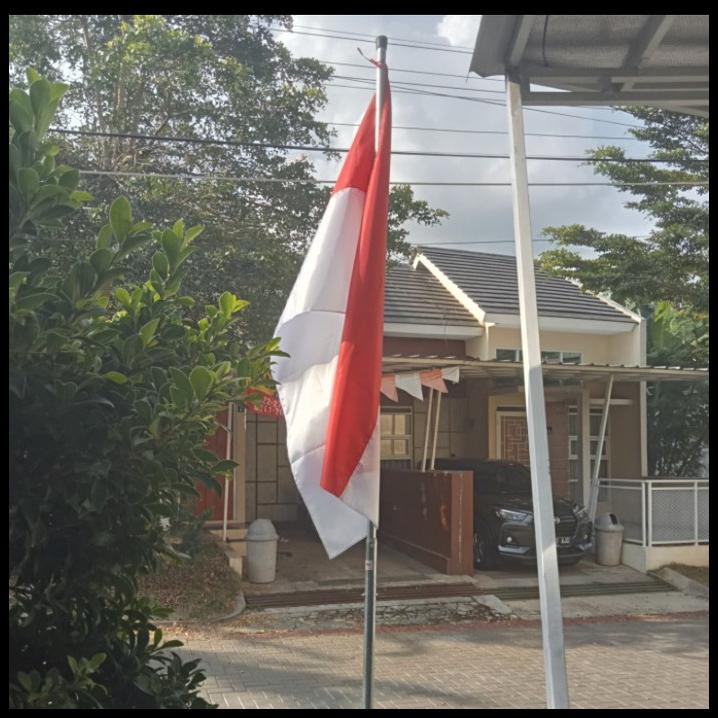 Jual Tiang Bendera Merah-Putih 3 Meter/Tiang Besi Merah Putih+Bendera ...