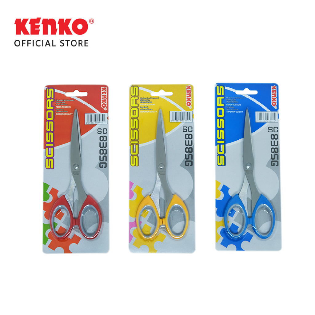 KENKO SCISSOR / Gunting/Alat Pemotong Kertas KS-838SG Soft Grip Medium (2)