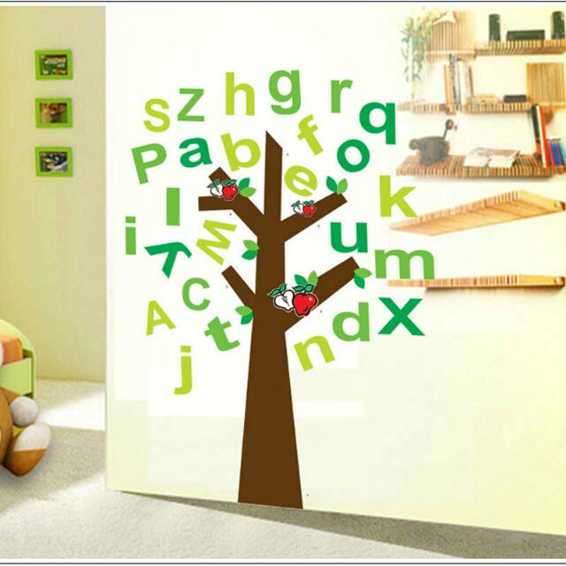 Jual RELIZA WALLSTICKER POHON ALPHABETH HURUF STUDY ANAK AY9070 ...