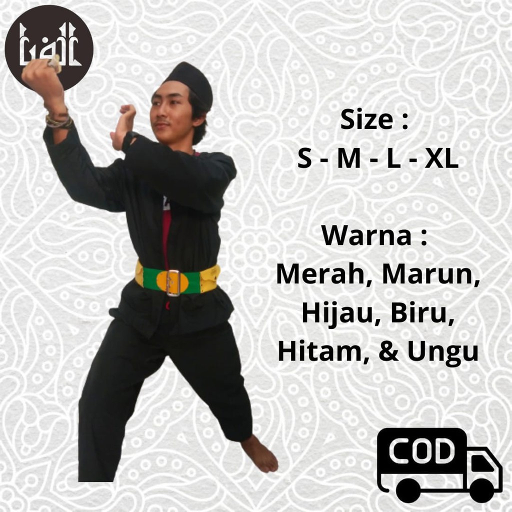 Jual Baju Pangsi Baju Betawi Setelan Lengkap Sabuk Dan Peci Shopee