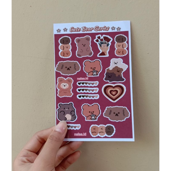 Jual Sticker Aesthetic/Sticker Bear Beruang/ Sticker waterproof/Sticker ...