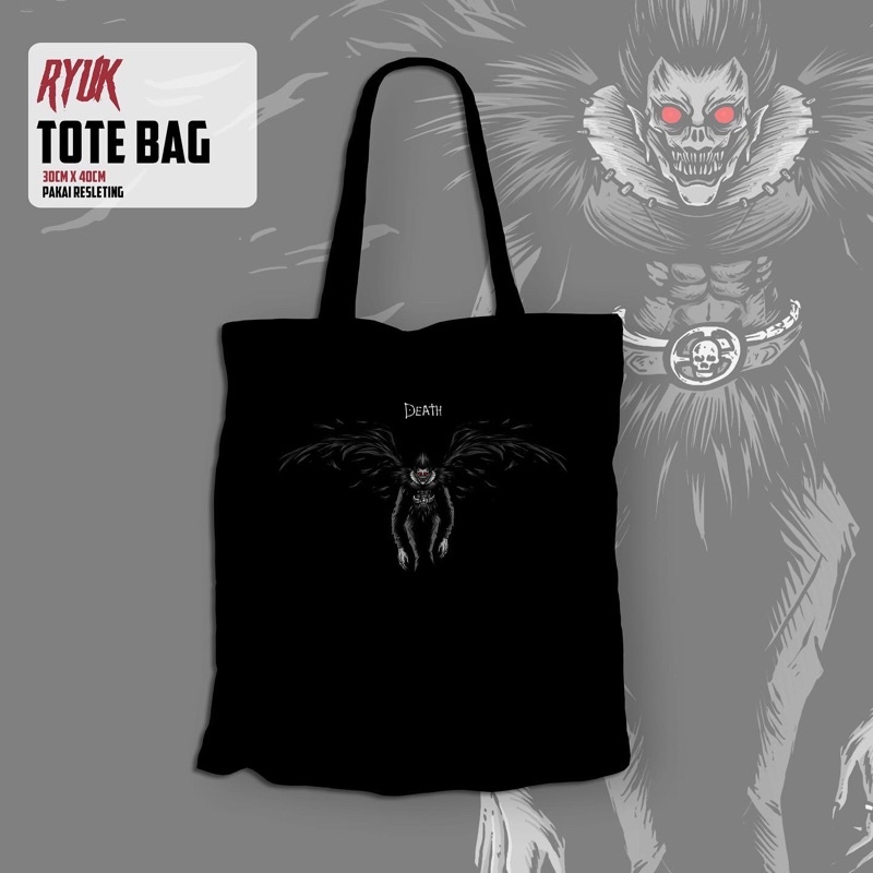 Jual totebag anime death note | totebag kanvas pakai resleting | gs ...
