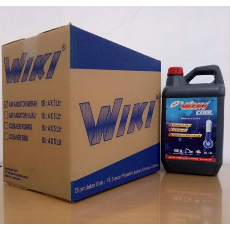 Jual Air radiator 5liter wiki / radiator coolant 5000ml wiki / merah ...