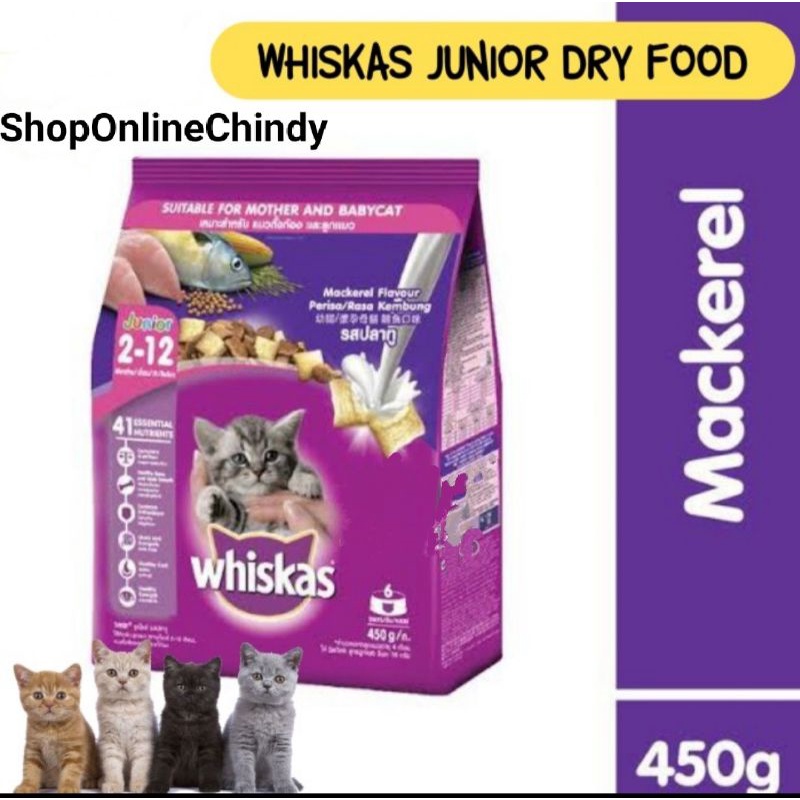 Jual Whiskas Junior Dry Food 450gr Cat Kitten Makanan Kering Kucing 212 Bulan Shopee Indonesia