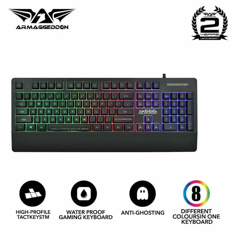 Jual Armageddon AK 666x Kalashnikov Spill Proof Backlit Membrane Gaming ...