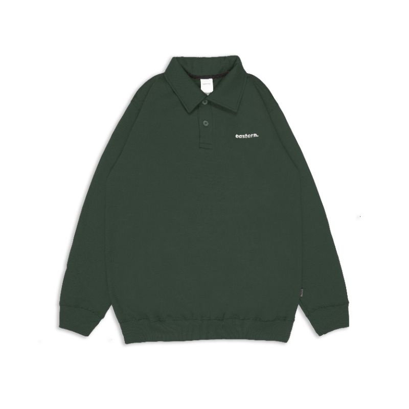 Easternwood Rugby Shirt Crewneck Long Sleeve Polo Shirt Polo Lengan Panjang