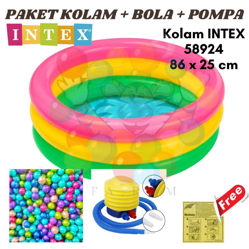 Jual Kolam Anak INTEX 58924 Uk 86 x 25 cm Paket Kolam + Bola 50 PCS ...