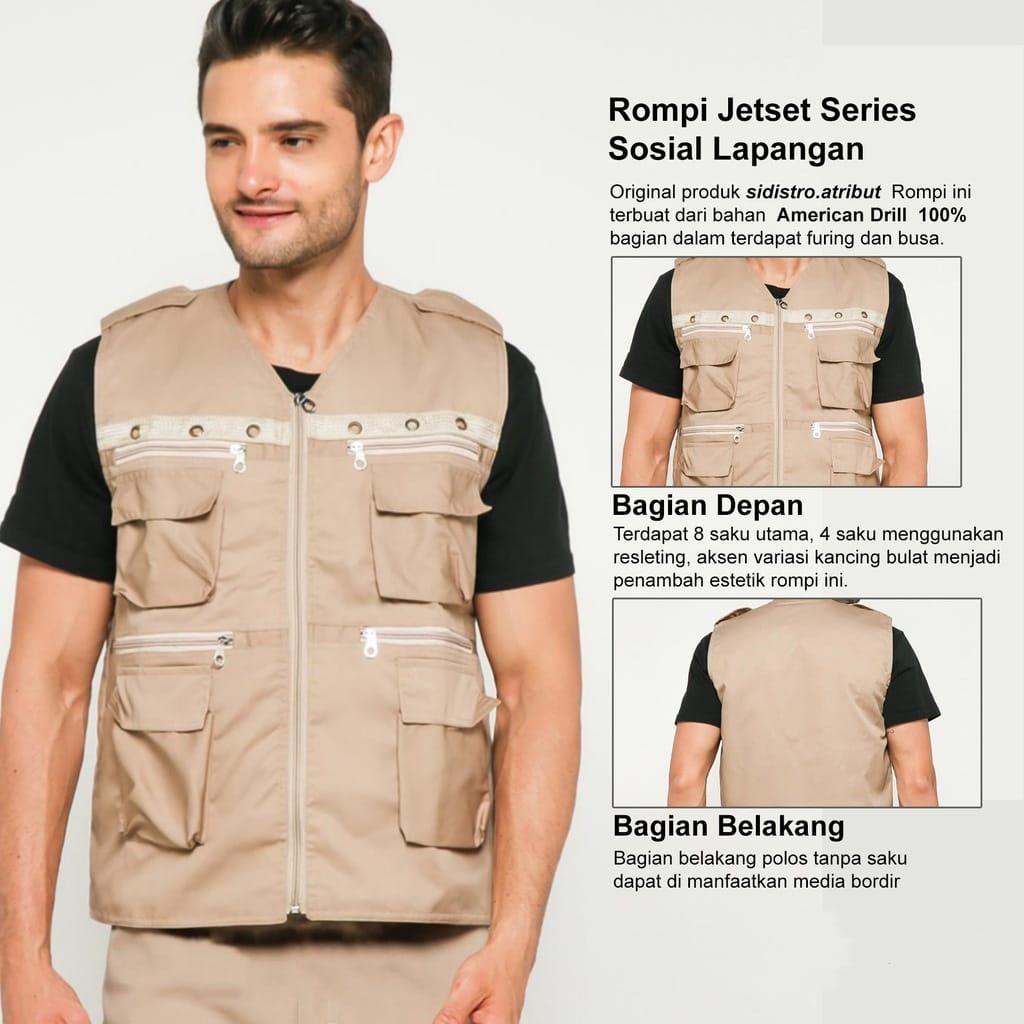 Jual Rompi Casual Motor Touring Vest Outdoor | Shopee Indonesia