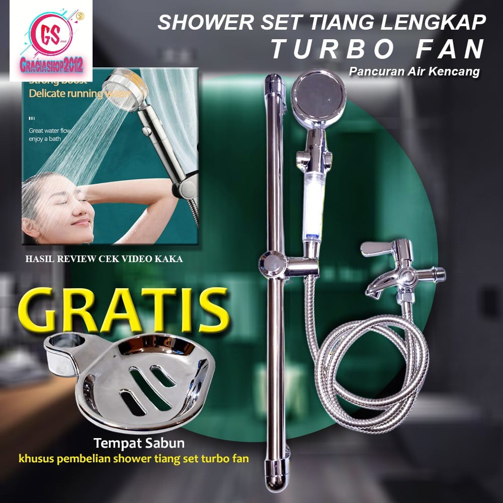 Jual Paket Hemat Kran Shower Kamar Mandi Turbo Fan ON OFF Termurah