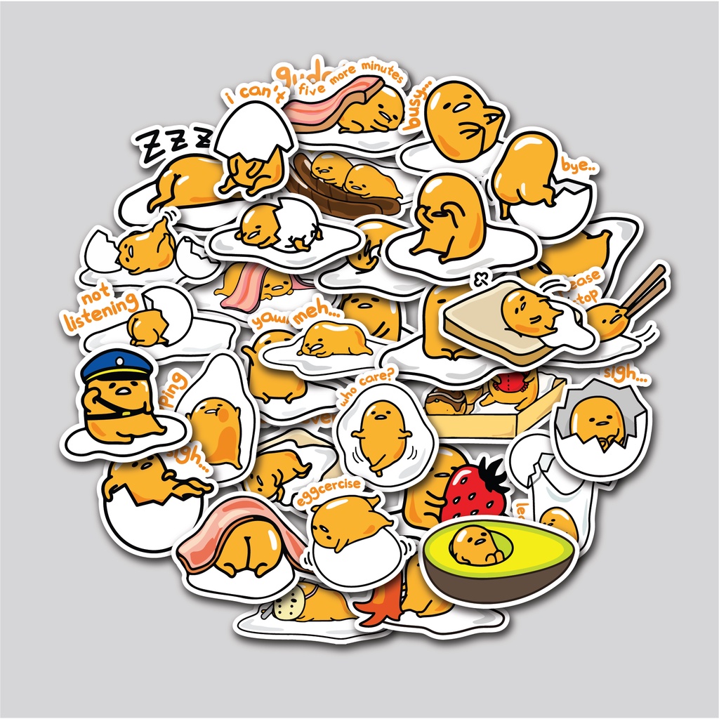 Jual STICKER PACK GUDETAMA | STIKER TUMBLER LAPTOP | STICKER KOPER HELM ...